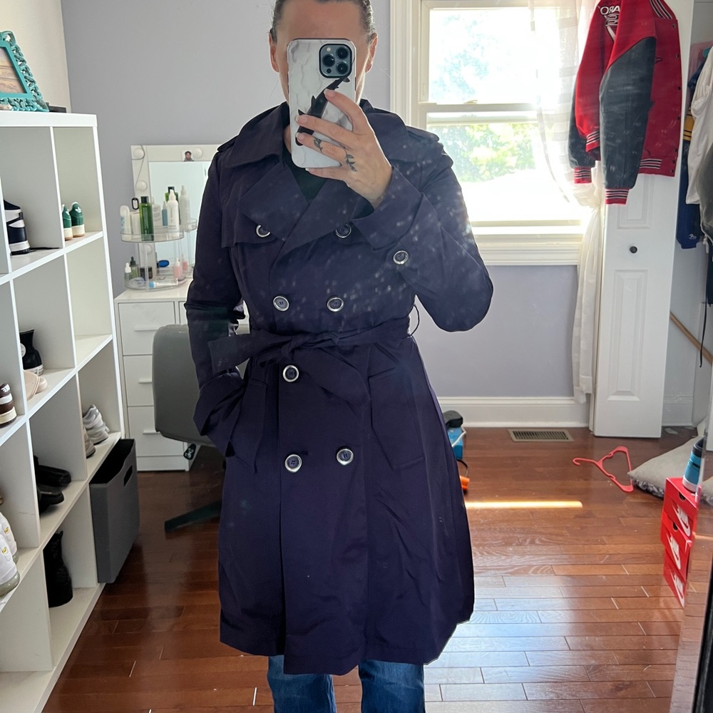 New York & Company Purple Trench Coat